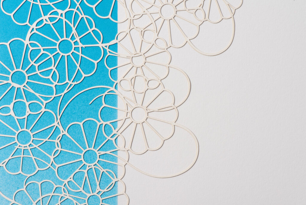 Imi Hwangbo, Volant (detail), 2024, print and cut paper, 34 x 25 inches