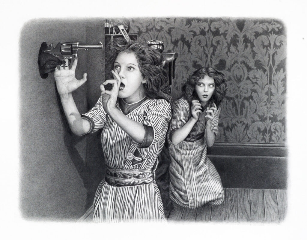 Kay Ruane, Unseen Enemy, 2011, graphite on board, 20 x 24.5 inches