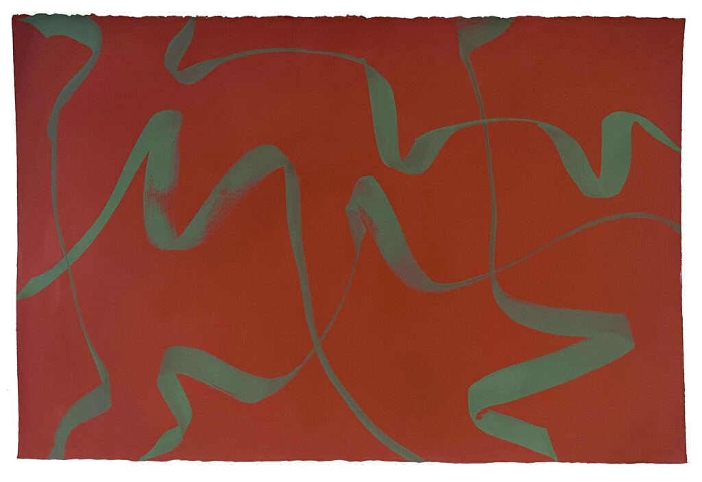 David Moore, Fall Flight #12, 2024, gouache on paper, 26 x 40 inches