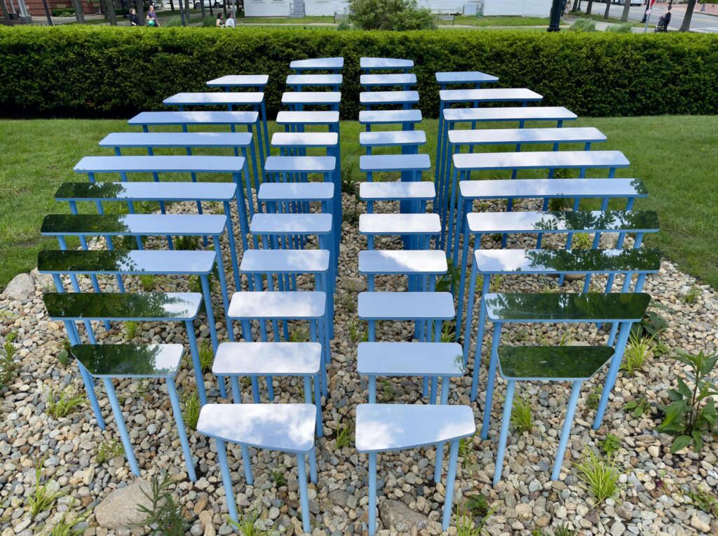 EVELYN RYDZ, 2025 Boston Public Art Triennial. "Convergence: Porous Futures" , Steel, Native Plants, Natural Stones