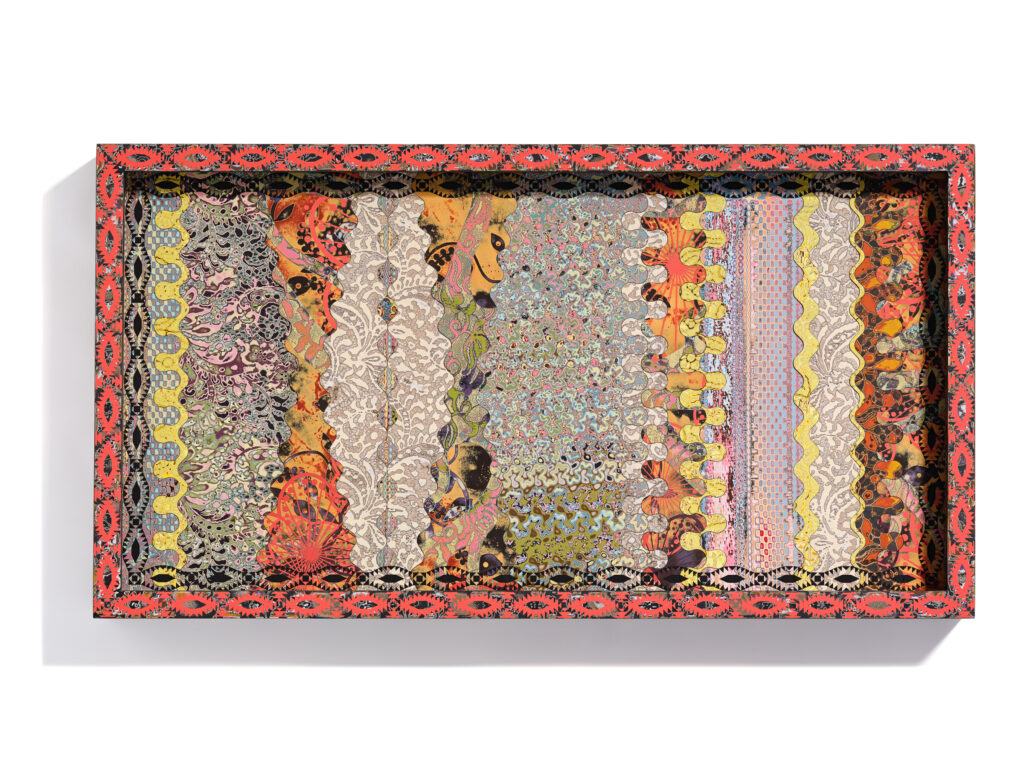 Heather McGill, A Moments Ornament, 2025, pigment on panel, 21 1/2 x 41 3/4 inches