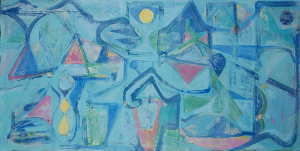 Isabel Riley, Under the Clever Moon, 2025, 72 x 36 inches, paint on panel