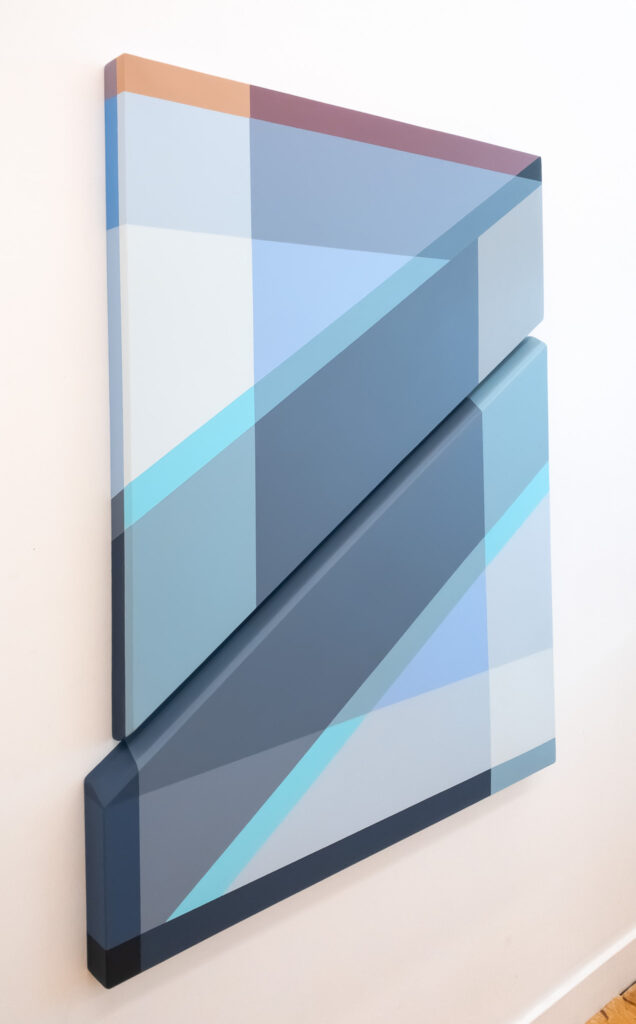 Rachel Hellmann, Overcast, acrylic on wood, 49 x 44 x 2 inches