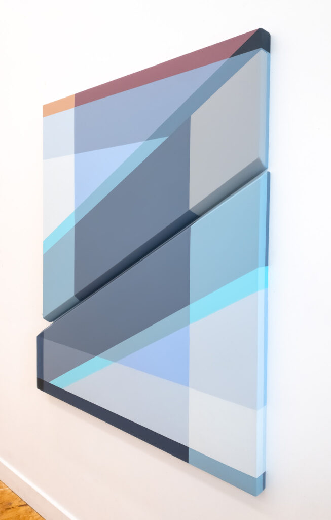 Rachel Hellmann, Overcast, acrylic on wood, 49 x 44 x 2 inches