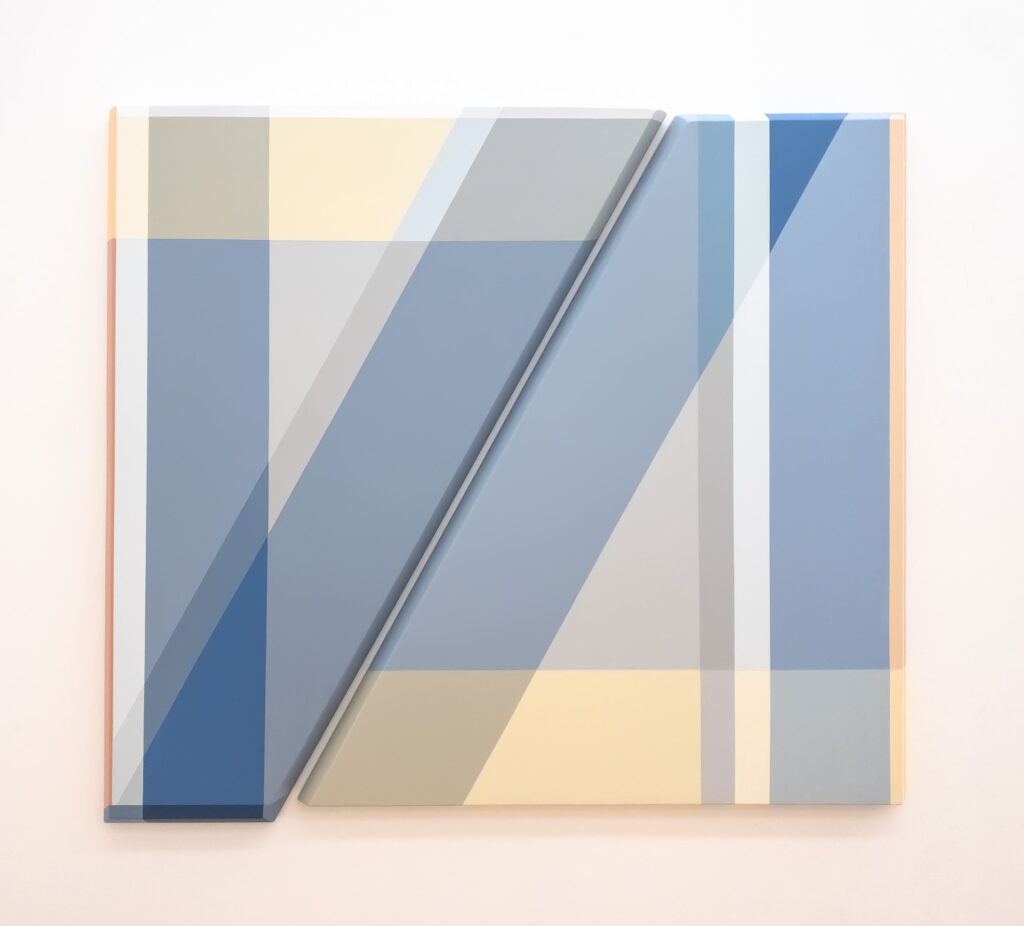 Rachel Hellmann, Feather Light, acrylic on wood, 44 x 49 x 2 inches