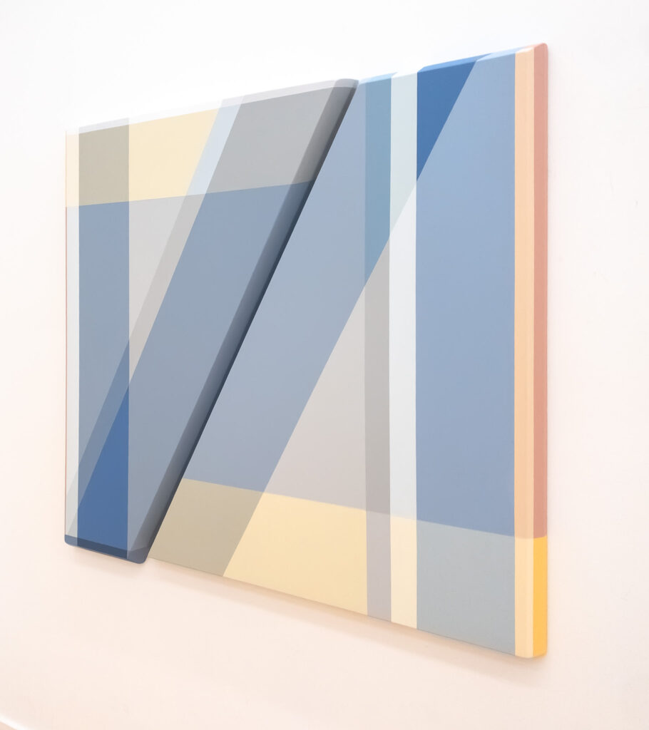 Rachel Hellmann, Feather Light, acrylic on wood, 44 x 49 x 2 inches
