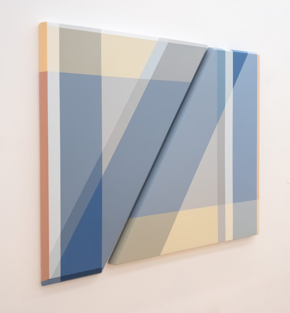 Rachel Hellmann, Feather Light, acrylic on wood, 44 x 49 x 2 inches