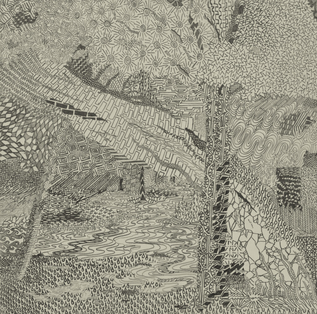 Christopher Schade, Archway 5, 2019, graphite on paper, 7 x 7 inches