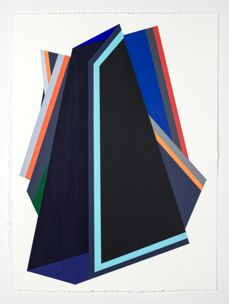 Rachel Hellmann, Glares Fresh, acrylic on paper, 27 x 22 inches