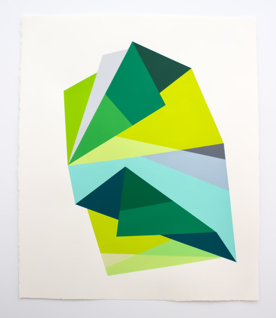 Rachel Hellmann, Glo, acrylic on paper, 27 x 22 inches