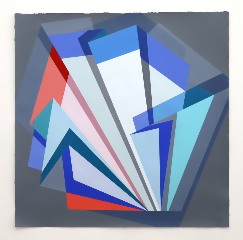 Rachel Hellmann, Became Empty, acrylic on paper, 35 x 35 inches