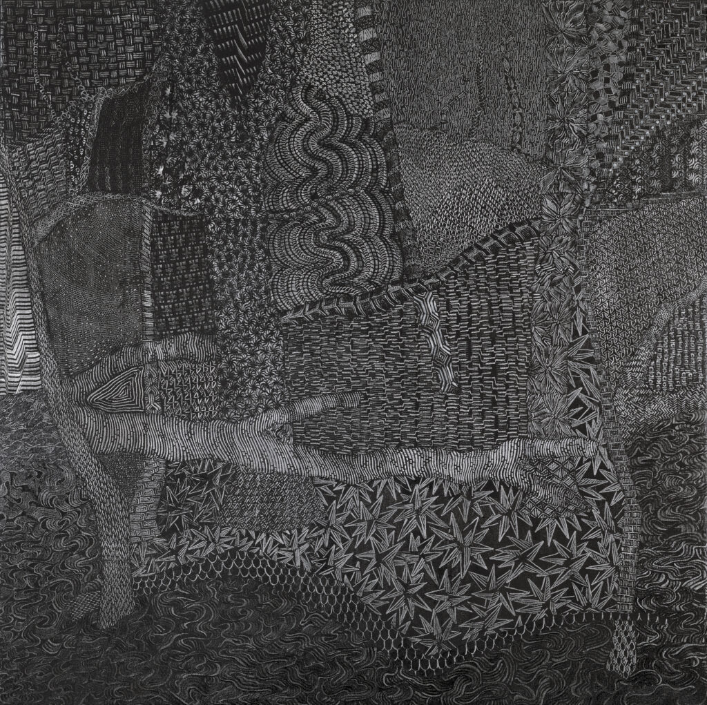 Christopher Schade, Lattice 4, 2025, oil on canvas, 48 x 48 inches