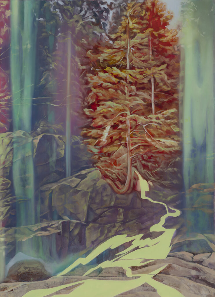 Crisit Rinklin,Oracolo 1, 2025, oil and acrylic on canvas, 40 x 30 inches