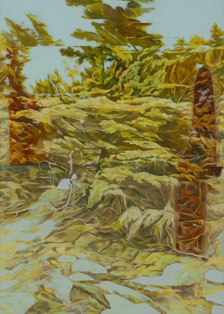 Crisit Rinklin,Oracolo 2, 2025, oil and acrylic on canvas, 40 x 30 inches