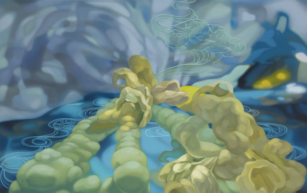 Cristi Rinklin, Burst, Oil on Aluminum, 24 x 48 inches