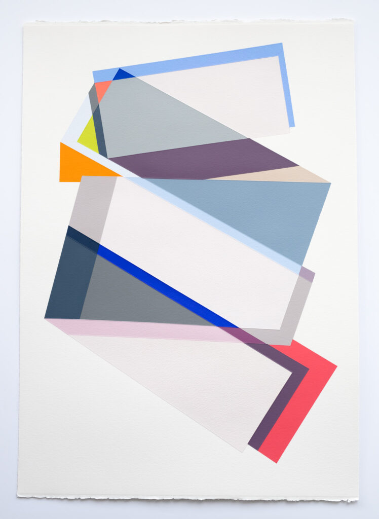 Rachel Hellmann, Glazing, 2026, acrylic on paper, 41 x 29 inches