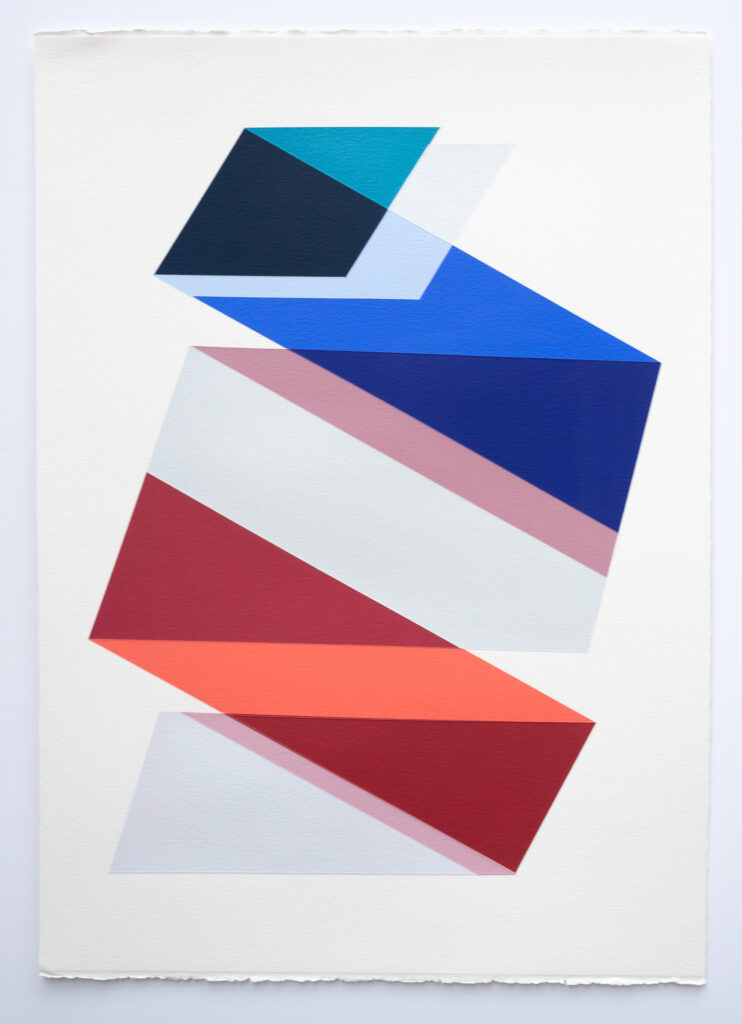 Rachel Hellmann, Side Shimmer, 2026, acrylic on paper, 41 x 29 inches