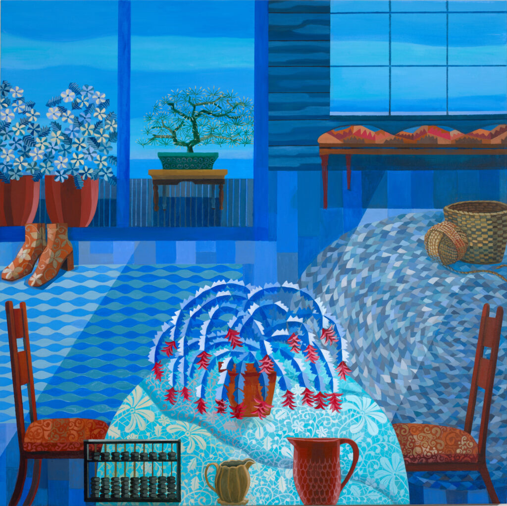 Gail Spaien, Christmas Cactus, 2026, acrylic on canvas, 48 x 48 inches