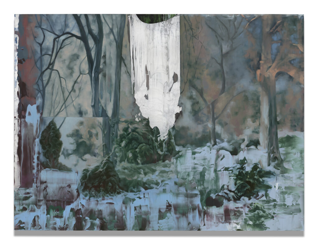 Cristi Rinklin, Just Because You Feel It Doesn't Mean It's There, 2026, oil and acrylic on aluminum, 42, x 64 inches