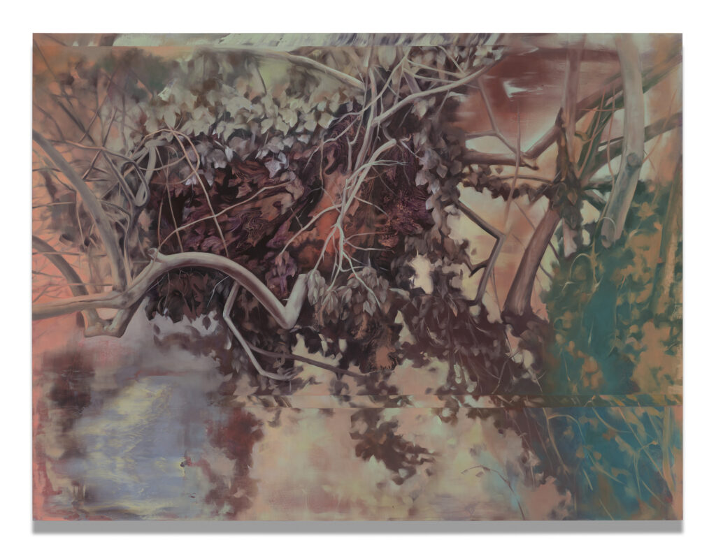 Cristi Rinklin, Parasite 2, 2026, oil and acrylic on aluminum, 36 x 48 inches