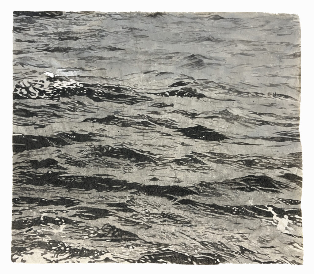 Meg Alexander, Water (July 2026), 2026, India Ink on Nepal Paper, 20 1/2 x 23 1/2 inches