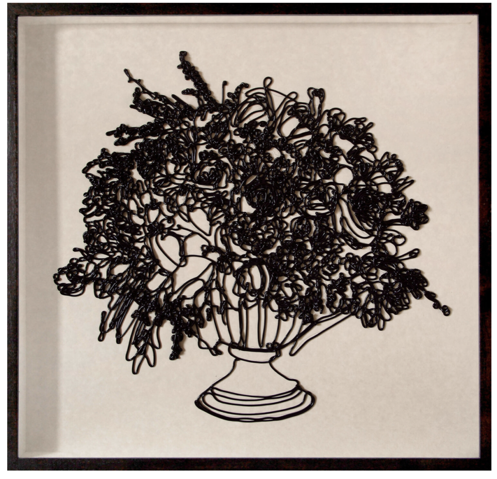 Andy Millner, Art in Bloom, acrylic on printed Kozo paper, 43 x 45 inches