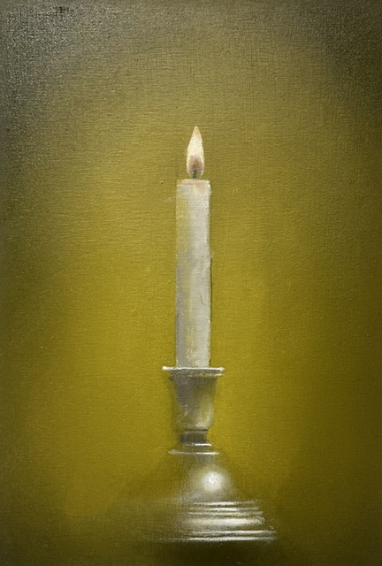 William Ciccariello, Candle #2, 2026, oil on board, 10 x 7 inches