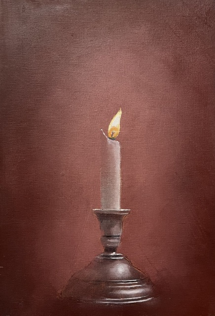 William Ciccariello, Candle #1, oil on board, 2026, 10 x 7 inches